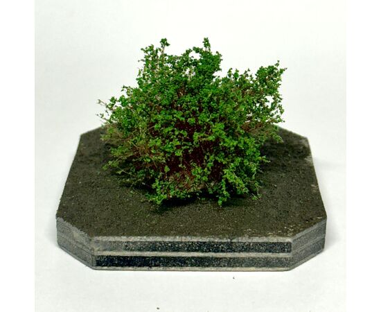 Die Basis des abgebildeten Strauchs besteht lediglich aus braunen 9 und 4 mm Fasern, welche mit dem RTS Greenkeeper geflockt werden.